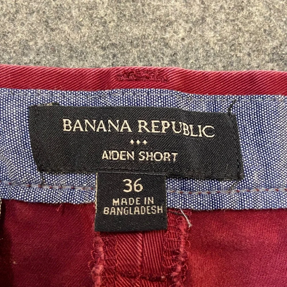 Banana Republic Aiden Short Men 36 Burgundy Red Slim Fit Chino Cotton 10